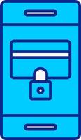 Secure Payment Blue Filled Icon vector