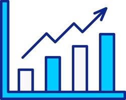 Growth Graph Blue Filled Icon vector