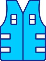 Bullet Proof Vest Blue Filled Icon vector