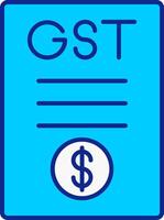 gst azul lleno icono vector