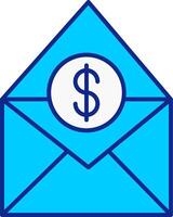 Salary Mail Blue Filled Icon vector