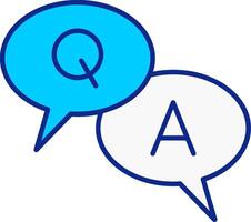 Question And Answer Blue Filled Icon vector