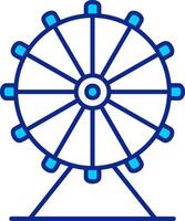 Ferris Wheel Blue Filled Icon vector