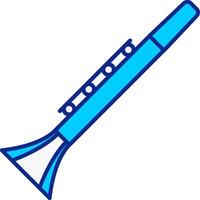 clarinete azul lleno icono vector