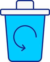 Trash Bin Blue Filled Icon vector