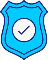 Sheild azul lleno icono vector