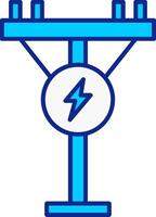 Electric Pole Blue Filled Icon vector