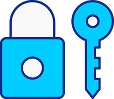 Key Blue Filled Icon vector