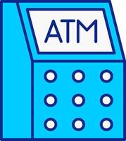 Atm Machine Blue Filled Icon vector