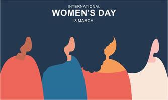 International women day. Female diverse faces of different ethnicity poster vector