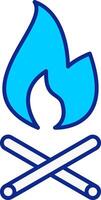 Fire Blue Filled Icon vector