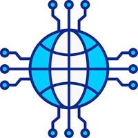 Network Blue Filled Icon vector