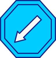 Keep Left Blue Filled Icon vector
