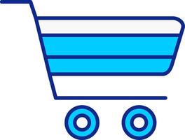 Trolley Blue Filled Icon vector