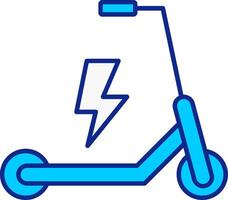 Electric Scooter Blue Filled Icon vector