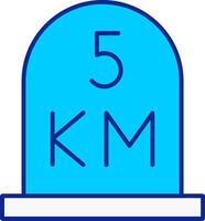 kilometer Blue Filled Icon vector