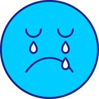 Crying Blue Filled Icon vector