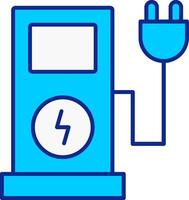 Electric Charge Blue Filled Icon vector