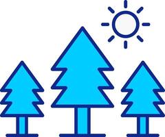 Pine Trees Blue Filled Icon vector