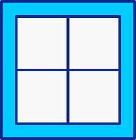 ventana azul lleno icono vector