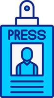 Press Pass Blue Filled Icon vector