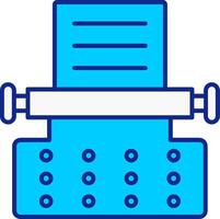 máquina de escribir azul lleno icono vector