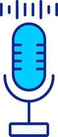 audio grabadora azul lleno icono vector