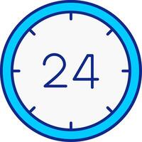 24 Hours Blue Filled Icon vector