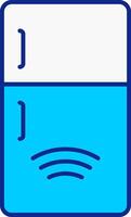 inteligente refrigerador azul lleno icono vector