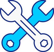 Wrench Blue Filled Icon vector