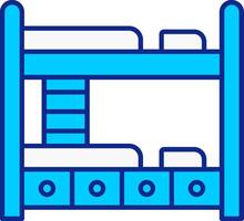 Bunk Bed Blue Filled Icon vector