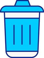 Dustbin Blue Filled Icon vector