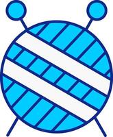 Knitting Blue Filled Icon vector