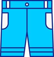 pantalones cortos azul lleno icono vector