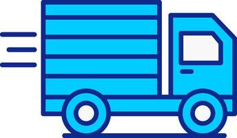 Cargo Truck Blue Filled Icon vector