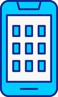 móvil azul lleno icono vector