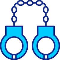 Handcuffs Blue Filled Icon vector