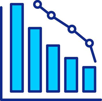Decrease Blue Filled Icon vector