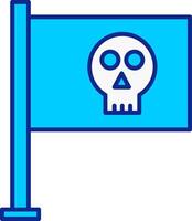 pirata bandera azul lleno icono vector