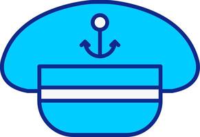 Captain Hat Blue Filled Icon vector