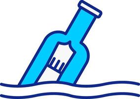 Message In A Bottle Blue Filled Icon vector