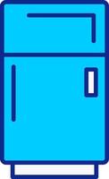 refrigerador azul lleno icono vector