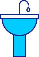 lavabo azul lleno icono vector