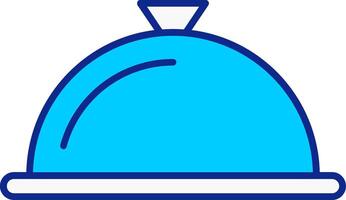 Serving Dish Blue Filled Icon vector