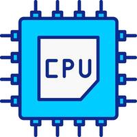 Processor Blue Filled Icon vector