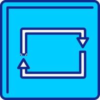 rectangular flecha azul lleno icono vector