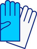 Hand Gloves Blue Filled Icon vector