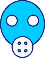 Gas Mask Blue Filled Icon vector