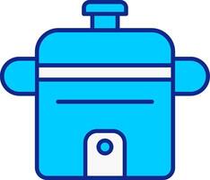 Rice Cooker Blue Filled Icon vector