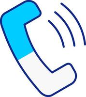 Phone Call Blue Filled Icon vector